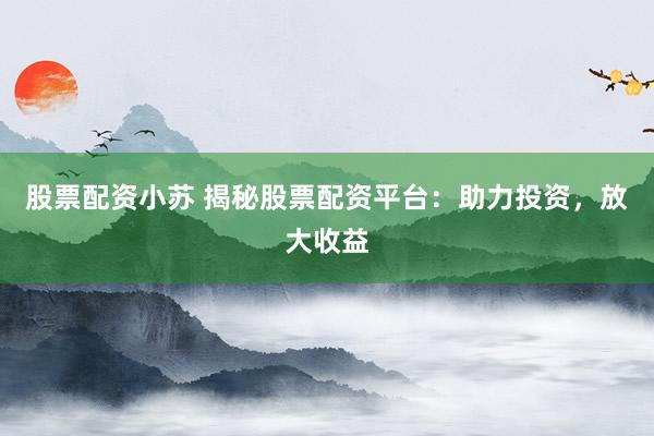 股票配资小苏 揭秘股票配资平台：助力投资，放大收益