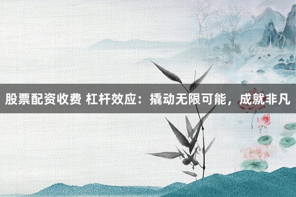 股票配资收费 杠杆效应：撬动无限可能，成就非凡