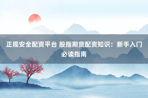 正规安全配资平台 股指期货配资知识：新手入门必读指南